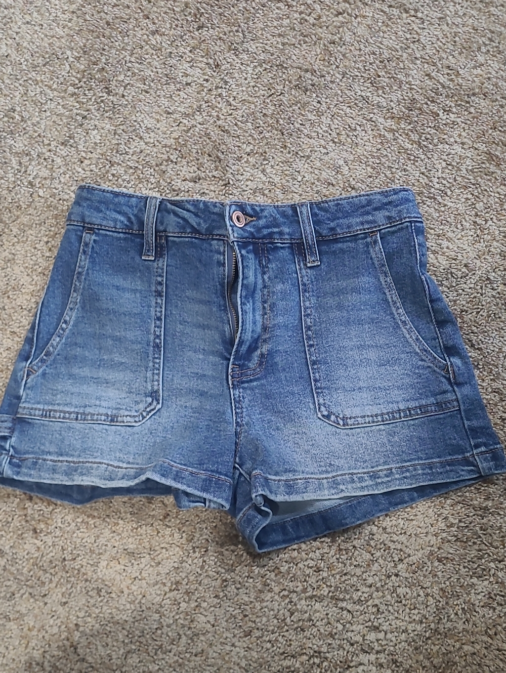 Denim Blue Women’s Casual Pocket Shorts